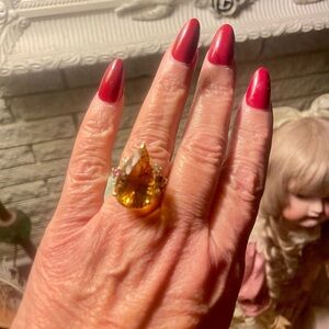 Citrine quartz ring
